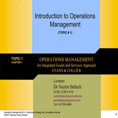 introduction to operation management