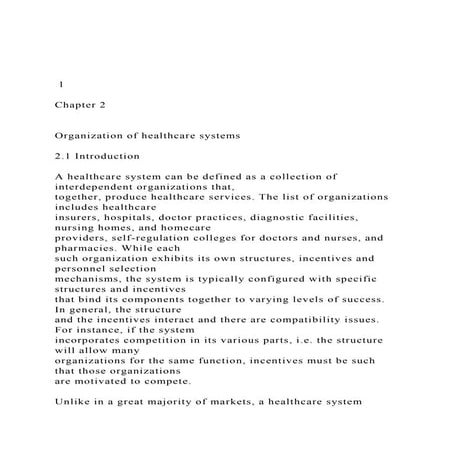 1 Chapter 2 Organization of healthcare systems .docx