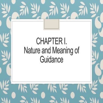 Nature and Meaning of Guidance