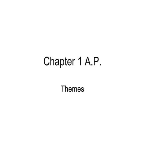 1 chapter themes