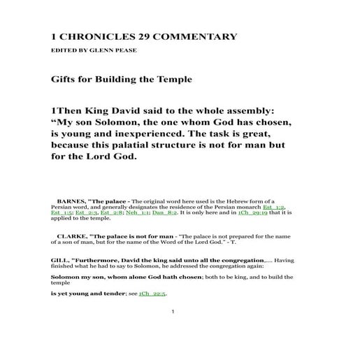 1 chronicles 29 commentary | PDF