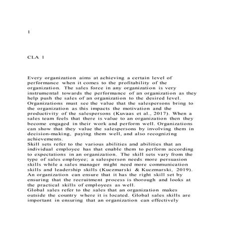 1CLA 1Every organization aims at achieving a cer