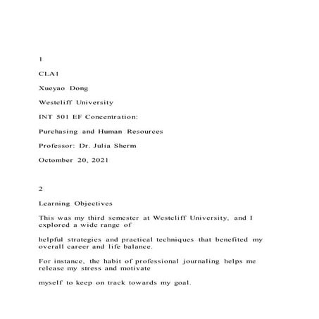 1CLA1Xueyao DongWestcliff UniversityINT 501 EF