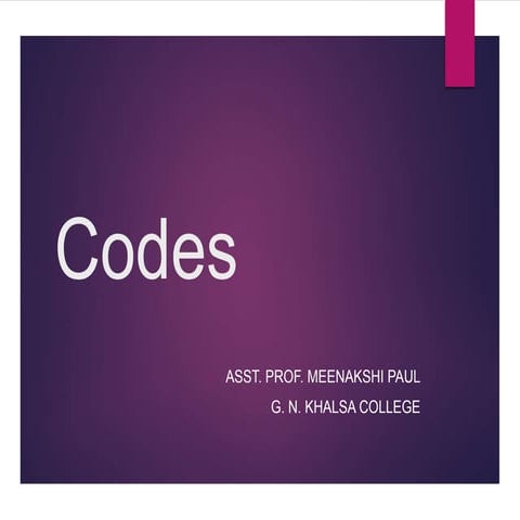 Codes | PPT