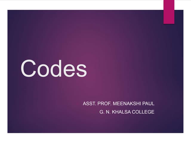 Codes | PPT