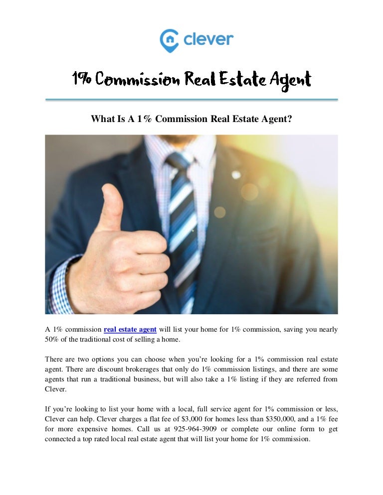 1% Commission Real Estate Agents