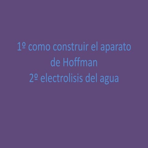 1º como construir el aparato de hoffman