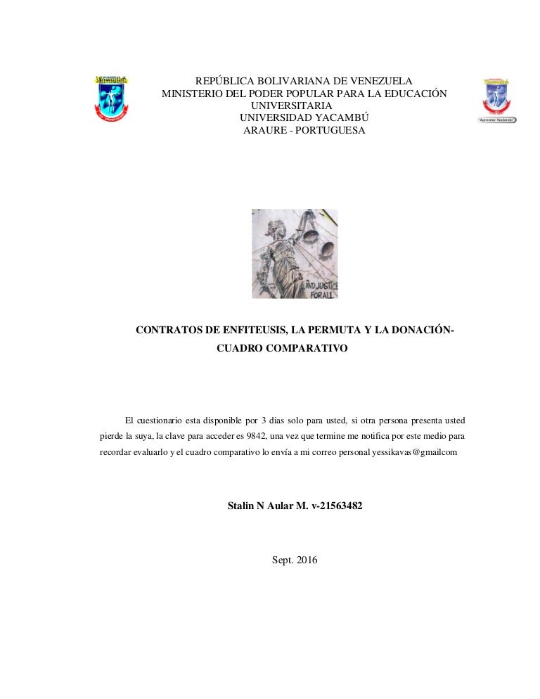 1 contratos de enfiteusis, la permuta y la donación cuadro comparati? - Bienes Y Contratos En Derecho Cuadro Comparativo 1 contratos de enfiteusis, la permuta y la donación cuadro comparati? - Bienes Y Contratos En Derecho Cuadro Comparativo