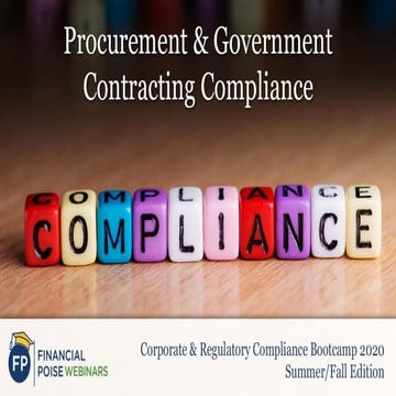 Procurement & Government Contracting Compliance (Series: Corporate & Regulato...