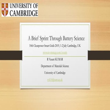 A brief sprint through battery science