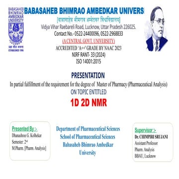 1D-2D NMR- dhanashree kolhekar- BBAU, Lucknow.pptx