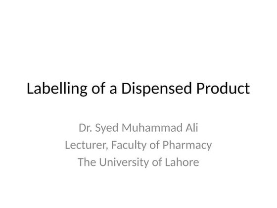 Dispensing pharmacy | PPT