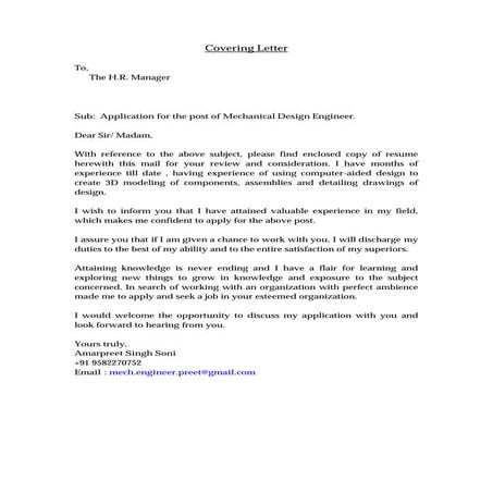 Covering Letter | PDF