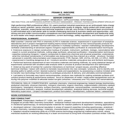 1d1 fei resume r&d sr chemist 2015