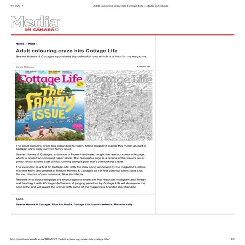 Adult colouring craze hits Cottage Life » Media in Canada