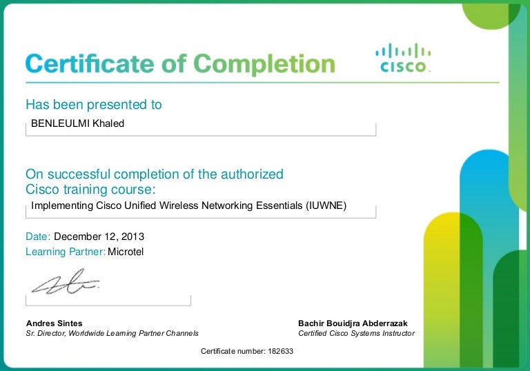 Certificate _Implementing Cisco Unified Wireless Network Essential (I…