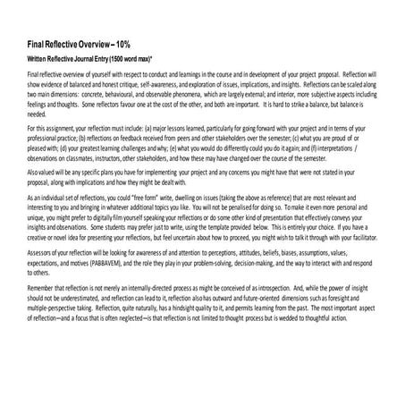 Final Reflective Overview - jay