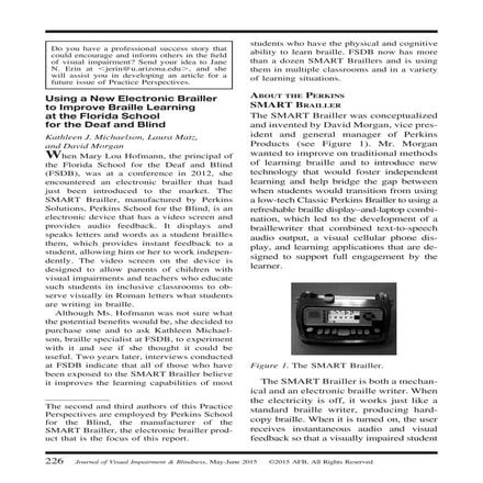 JVIB Smart Brailler May-June 2015