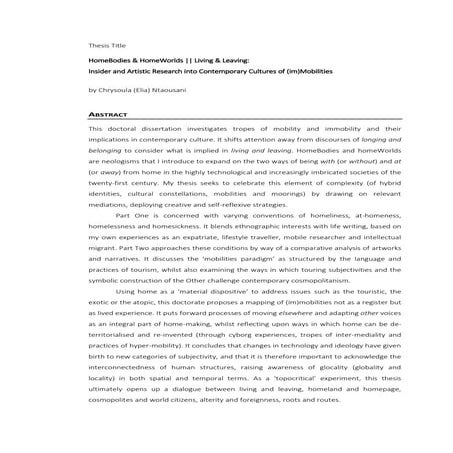 Thesis Sample - Chapter 1 | PDF