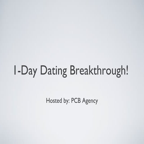 1-Day Dating Breakthrough Workshop!!!