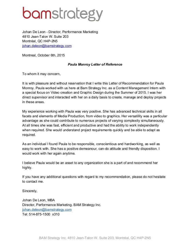 graphic designer letter of recommendation
