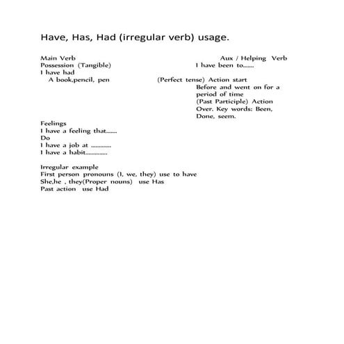 Have,Has, and Had | DOCX
