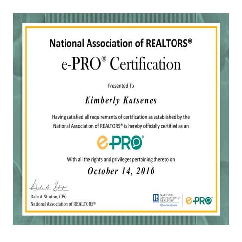 e-PRO Certificate | PDF
