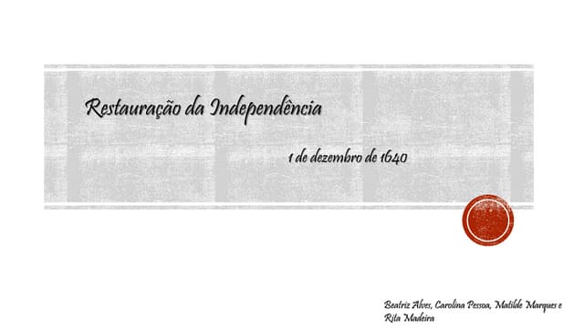 1 de dezembro de 1640   power point