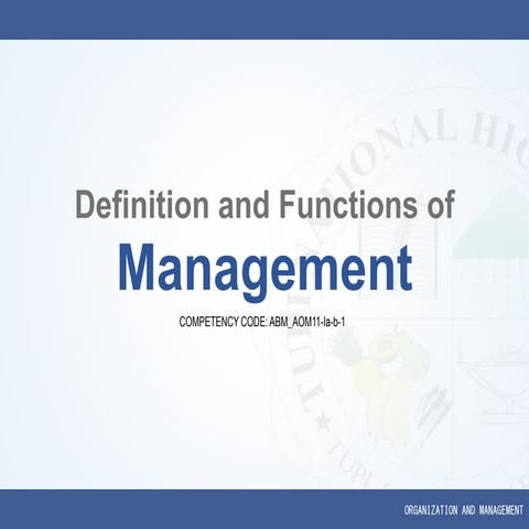 definition and functions of management