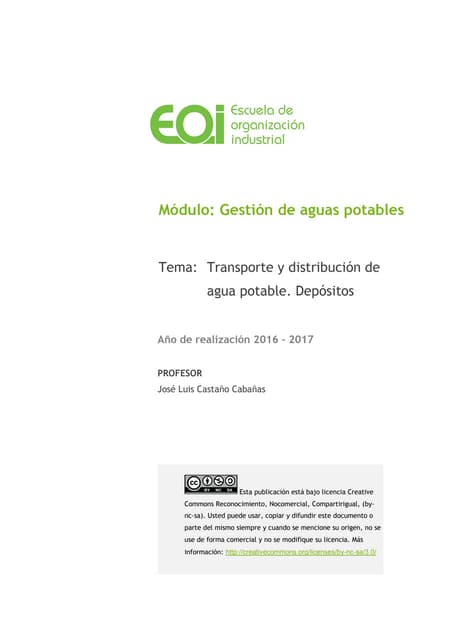 Gestión de aguas potables. 