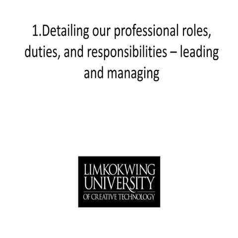 1 Detailing Our Professional Roles, Duties, And Responsibilities