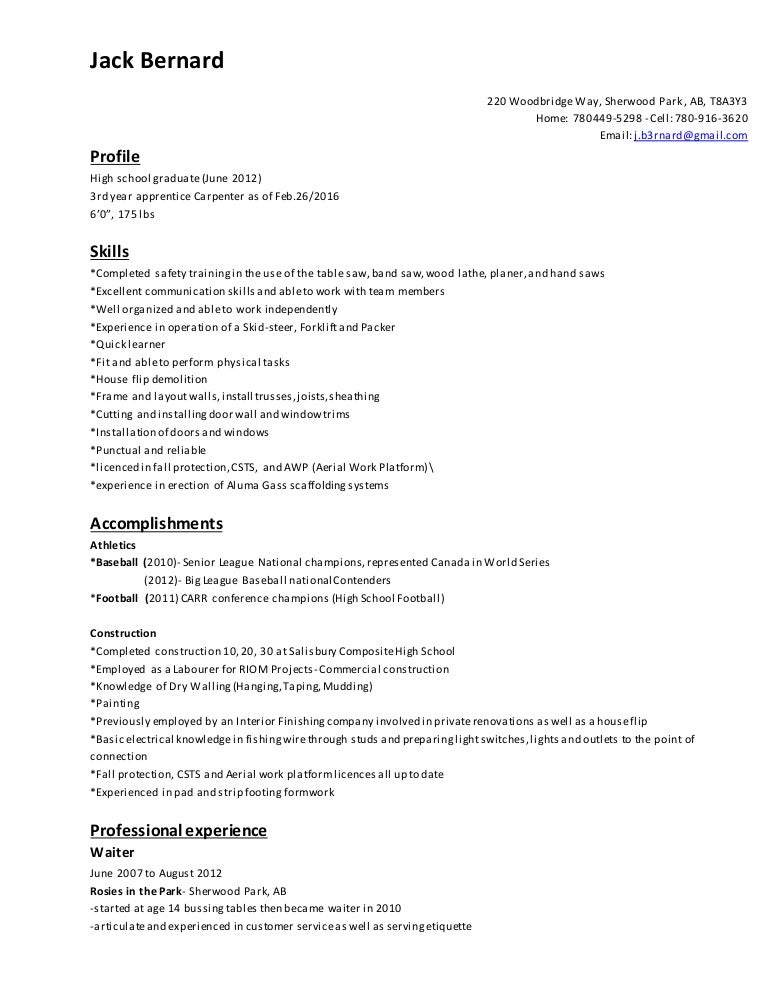 Jack Bernard resume