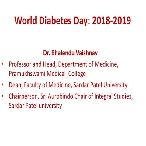 world diabetes day awareness lecture note