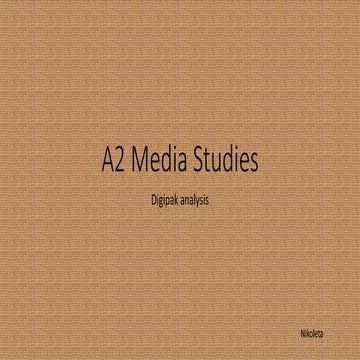 A2 Media Studies Digipak Analysis