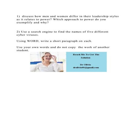 1) discuss how men and women differ in their leadership styles as i.docx
