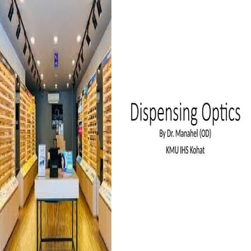 Ophthalmic dispensing | PPTX