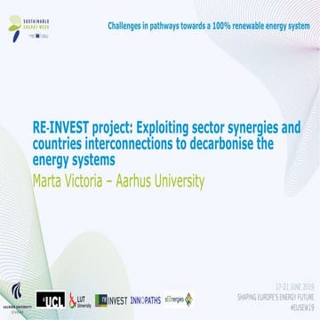 RE‐INVEST project: Exploiting sector synergies and countries interconnections...