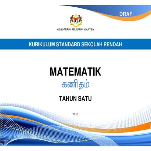 1 dokumen standard kssr matematik tahun 1  sjkt