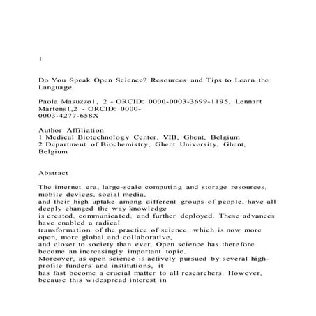 1  Do You Speak Open Science Resources and Tips to Lear