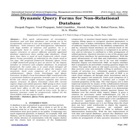 dynamic query forms for non relational database | PDF