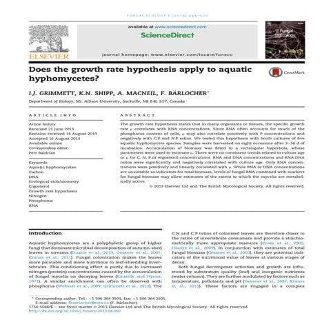Grimmett et al., growth rate hypothesis