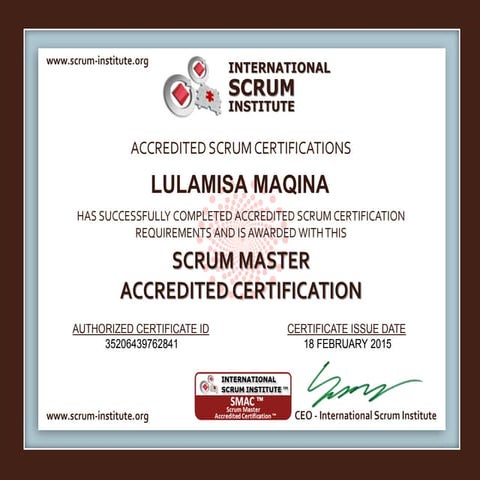 Scrum-Institute.org Lulamisa Maqina