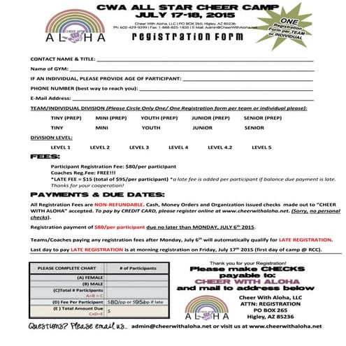 Wayne idol registration form | PDF