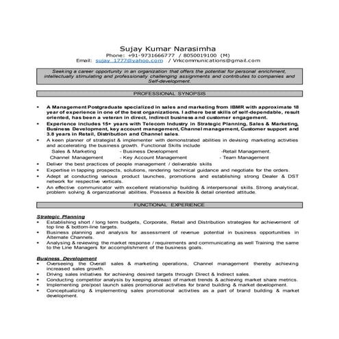 Sujay Kumar Narasimha Resume.