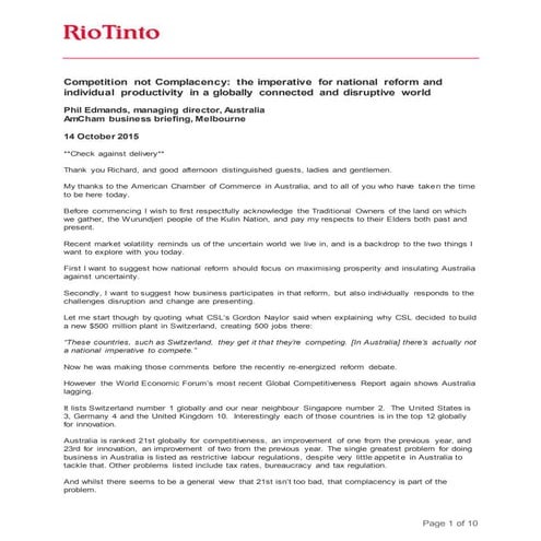 151014_Speech_Competition not Complacency_Phil Edmands_AmCham