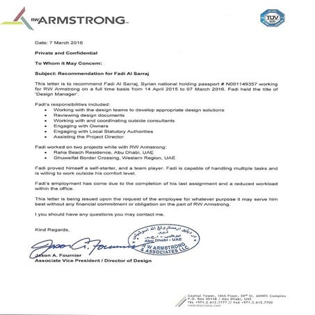 RWA Recommendation letter | PDF