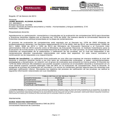 MIS RESULTADOS EN LA PRUEBA DE ASCENSO 2012