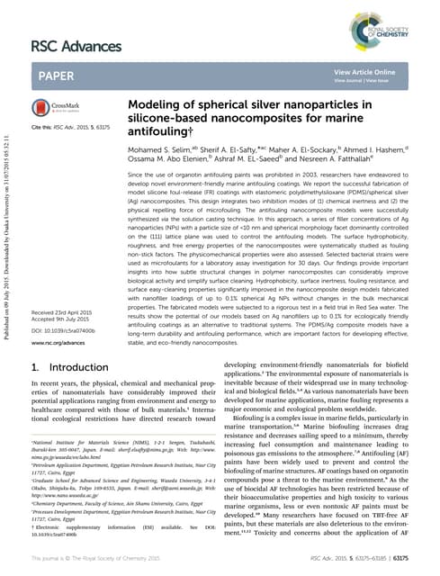 modeling of spherical silver