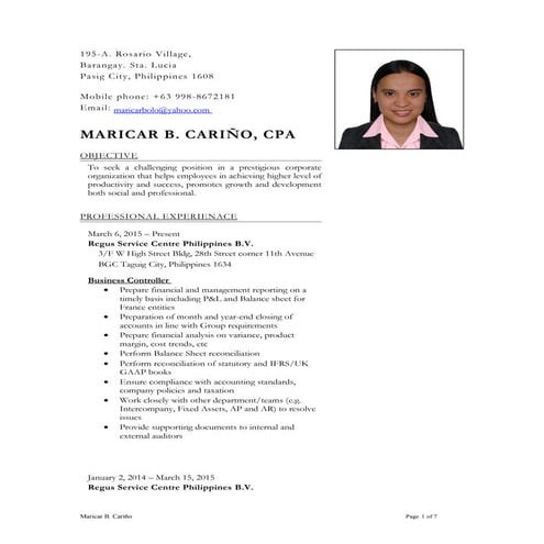 RESUME_Maricar Carino_Apr 2016