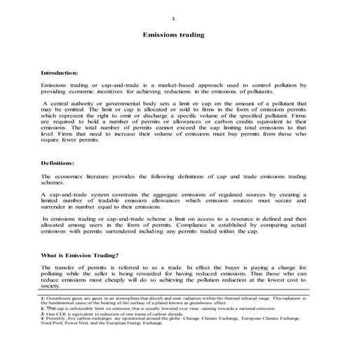 Emissions Trading